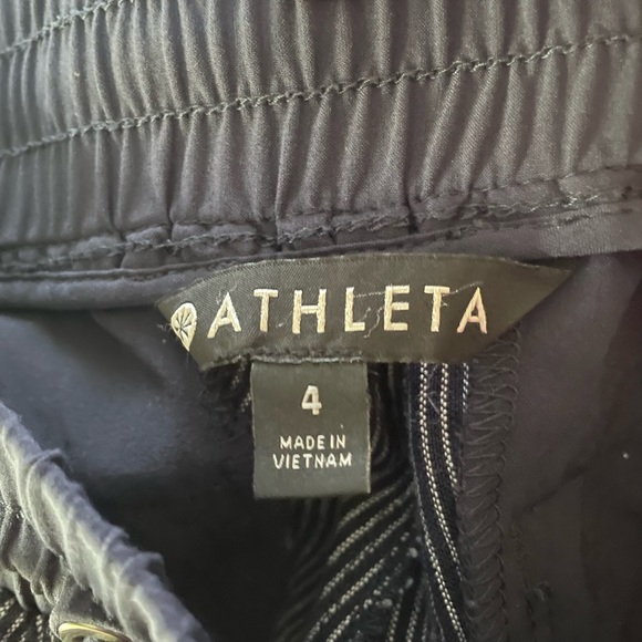 Athleta Dark Blue Striped Bali Linen Ankle Pant Size 4 - Picture 5 of 7
